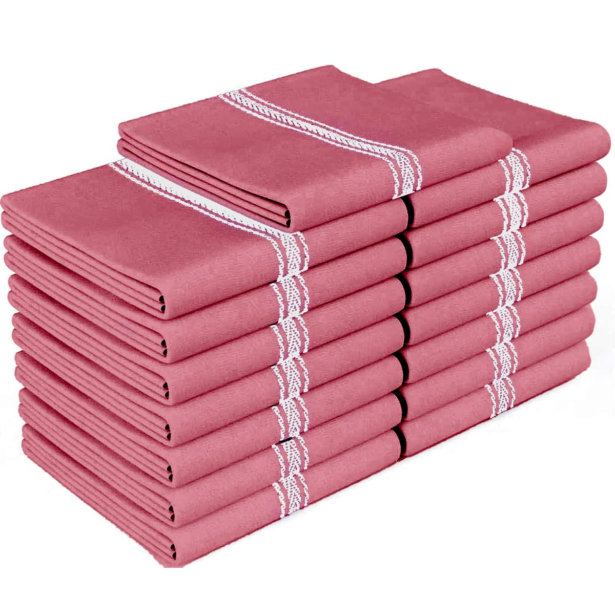 Zeppoli Classic Dish Towels - 15 Pack - 14" by 25" - 100% Cotton Kitchen Towels - Reusable Bulk Cleaning Cloths - Blue Hand Towels - Super Absorbent - Machine Washable
