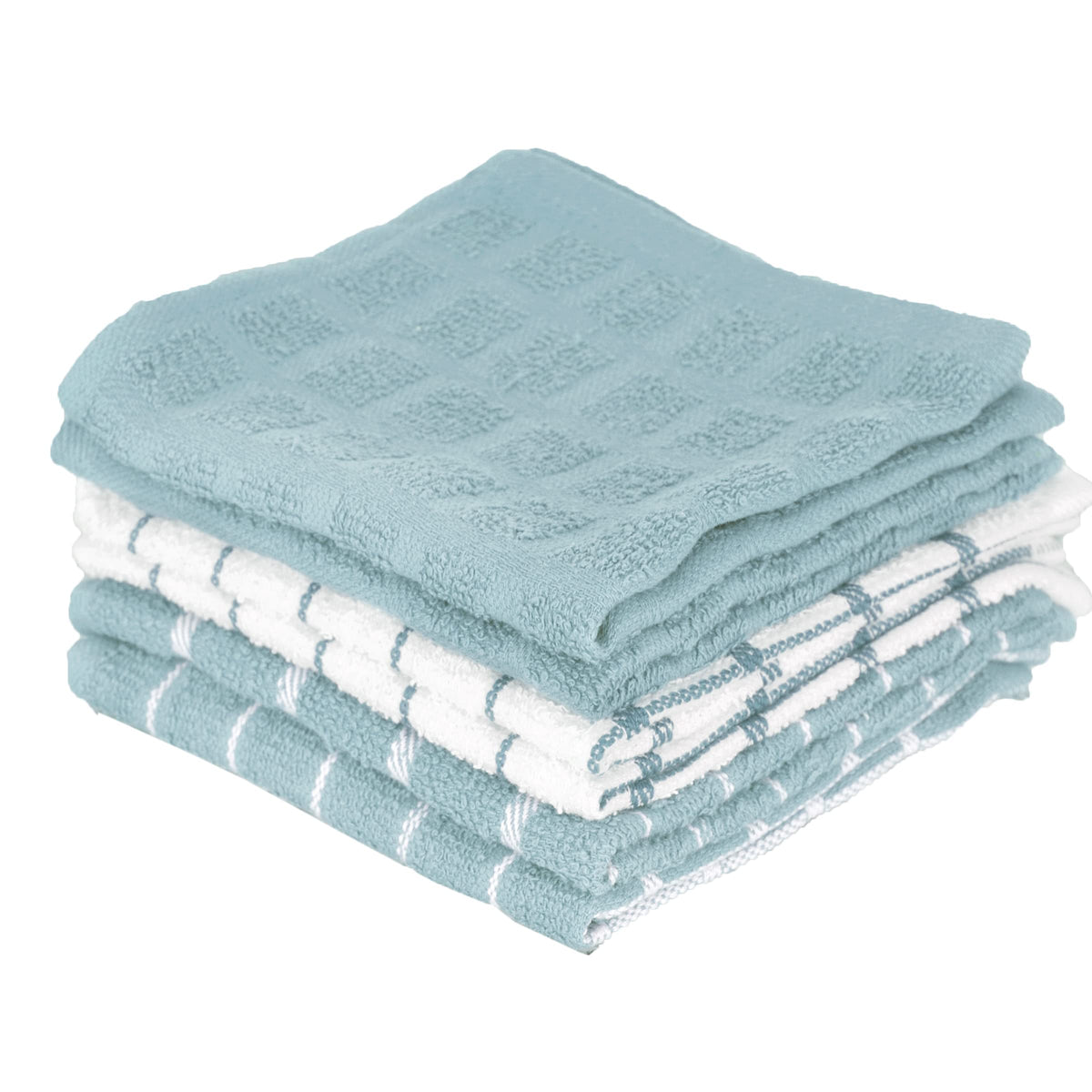 Ritz Premium 100% Cotton Terry Check Kitchen Dish Cloths - Highly Absorbent, Super Soft, Long-Lasting, 12"x12", 6-Pack, Federal Blue