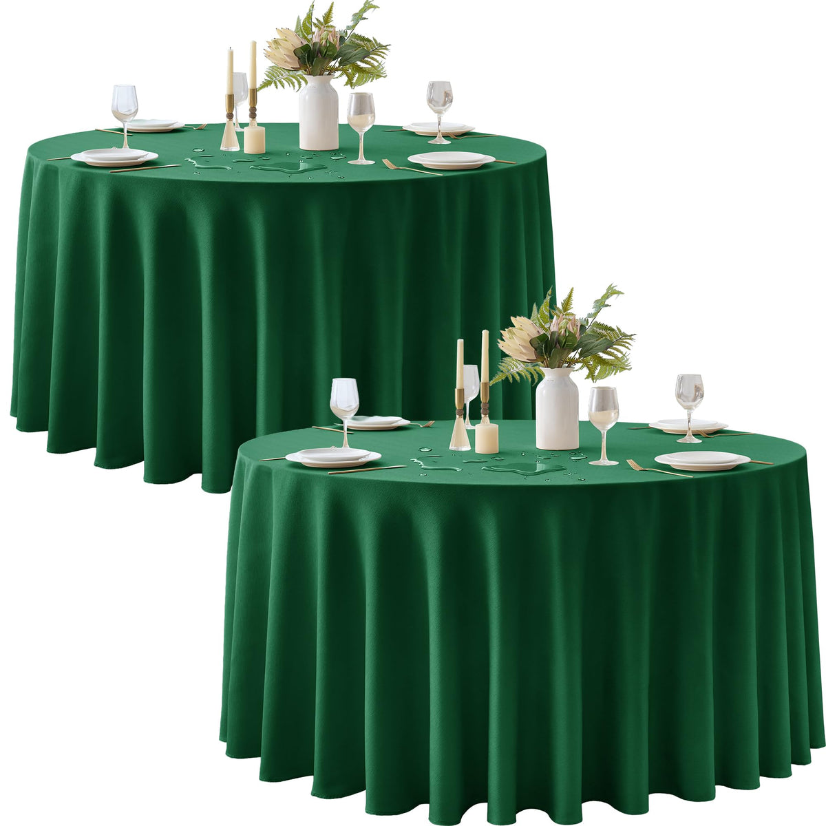Fall Tablecloths Rectangular 6ft, 2-Pack Waterproof Slub Texture