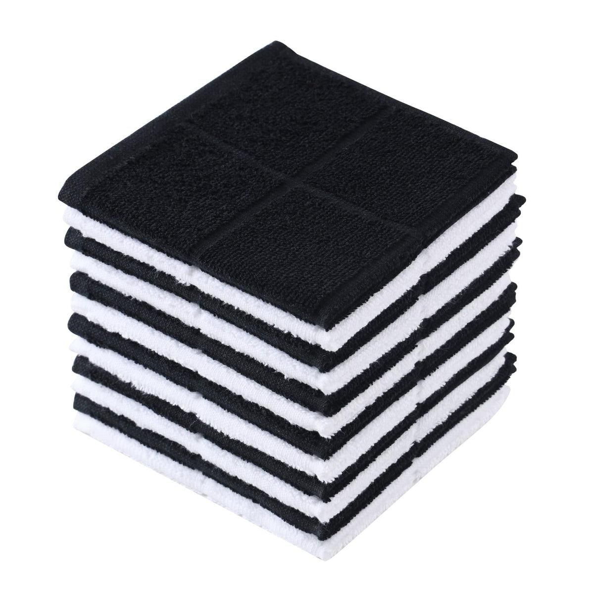 Glynniss Dishcloths Kitchen Highly Absorbent Dish Rags 100% Cotton Dish Cloths for Washing Dishes, Cleaning (11 x 11 Inches, 12 pcs, White)
