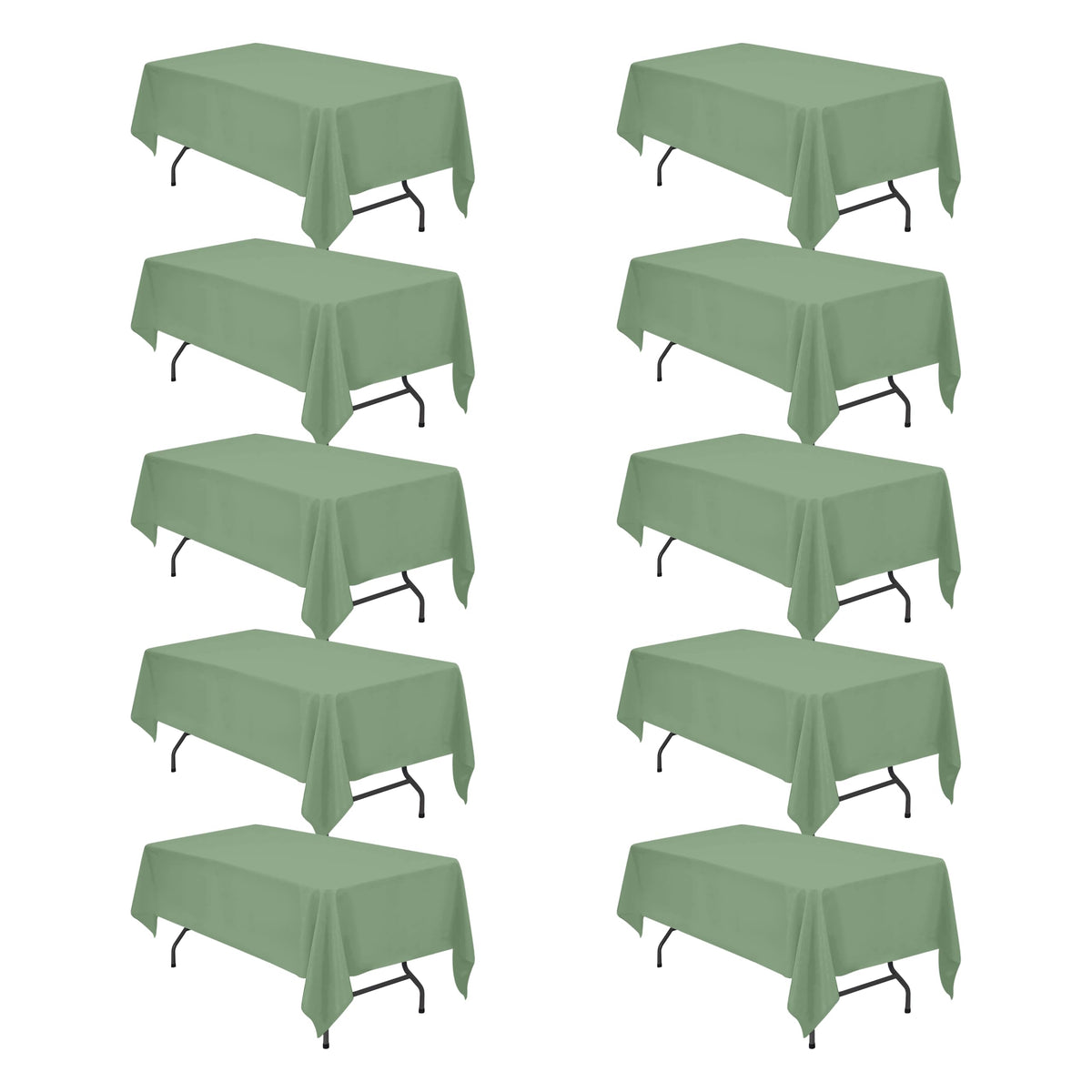 BRILLMAX 6 Pack Ivory Tablecloths 90x156 Inch for 8ft Rectangle Tables
