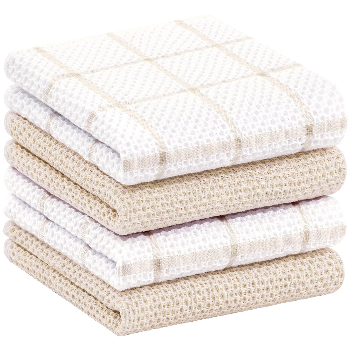 Homaxy 100% Cotton Waffle Weave Kitchen Dish Cloths 8-Pack, Dark Grey
