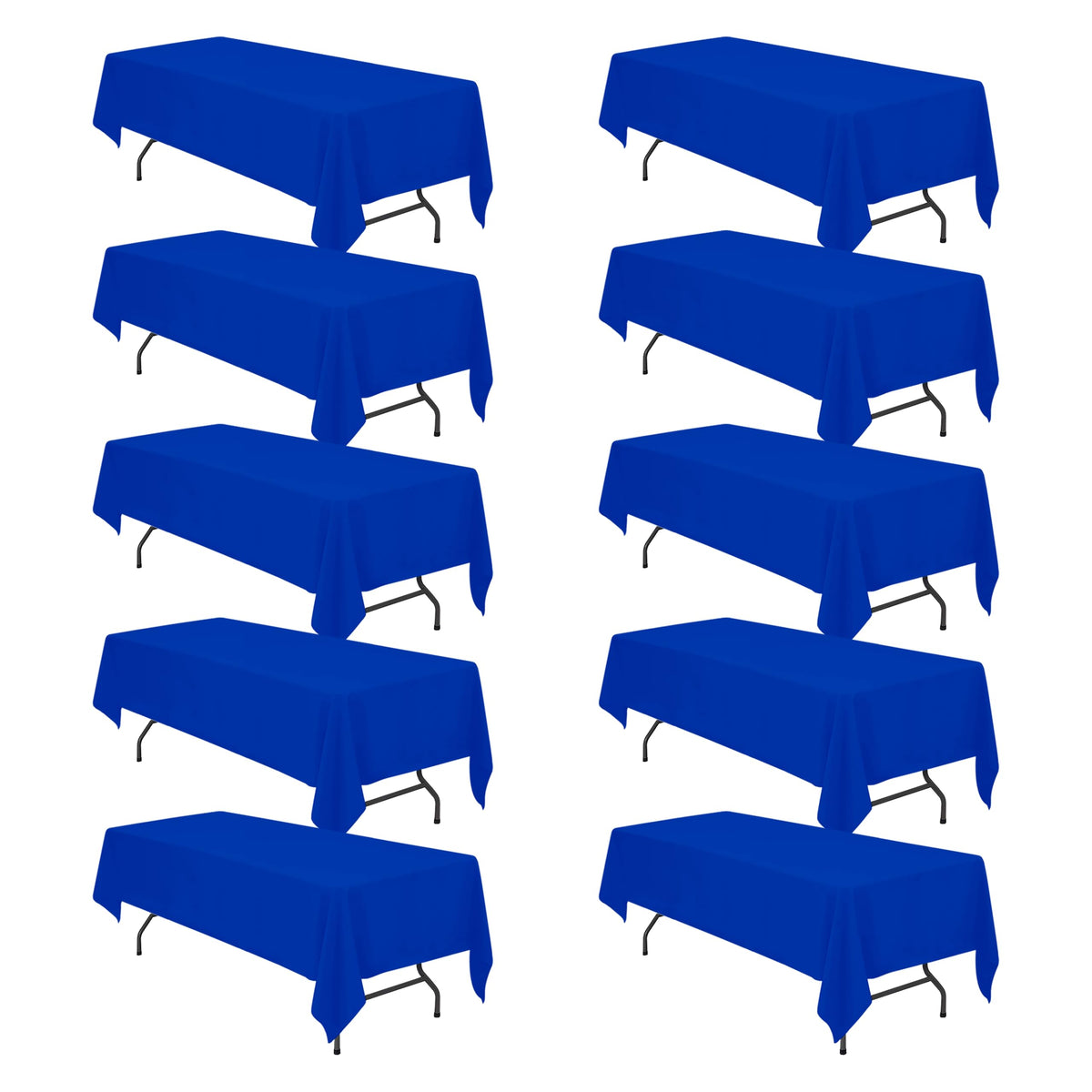 BRILLMAX 6 Pack Ivory Tablecloths 90x156 Inch for 8ft Rectangle Tables