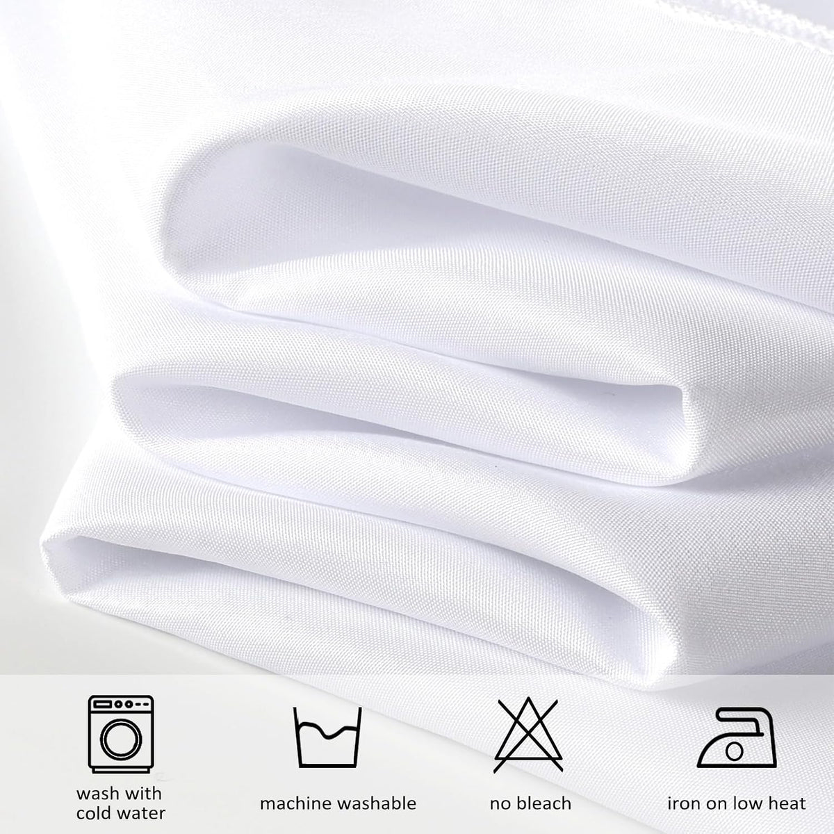 8 Pack 60 x 102 Inch White Rectangle Table Cloth for 6 Foot Tables