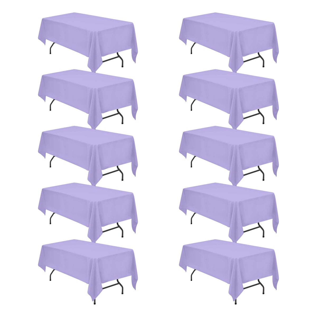 BRILLMAX 6 Pack Ivory Tablecloths 90x156 Inch for 8ft Rectangle Tables