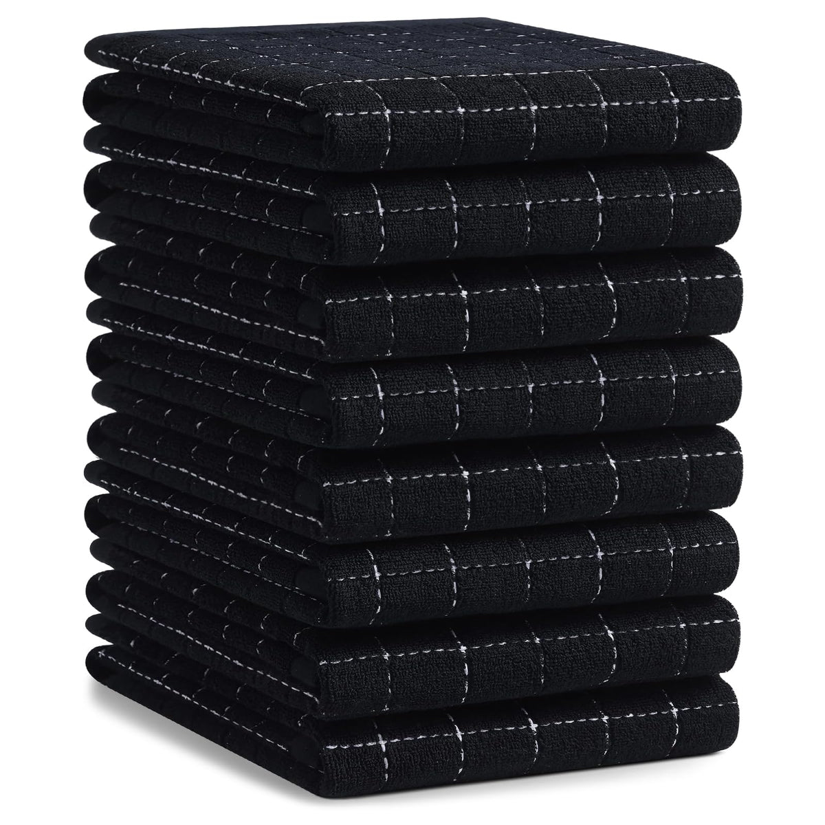 Homaxy 100% Cotton Terry Kitchen Dish Cloths, 6 Pack, Navy Blue
