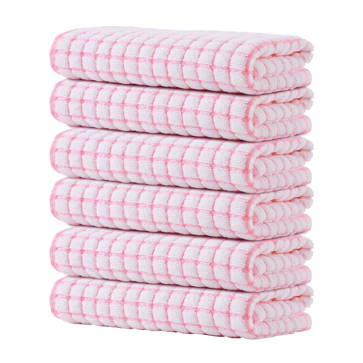 Kitinjoy Cotton 8 Pack Terry Kitchen Dish Cloths, Mixed Color