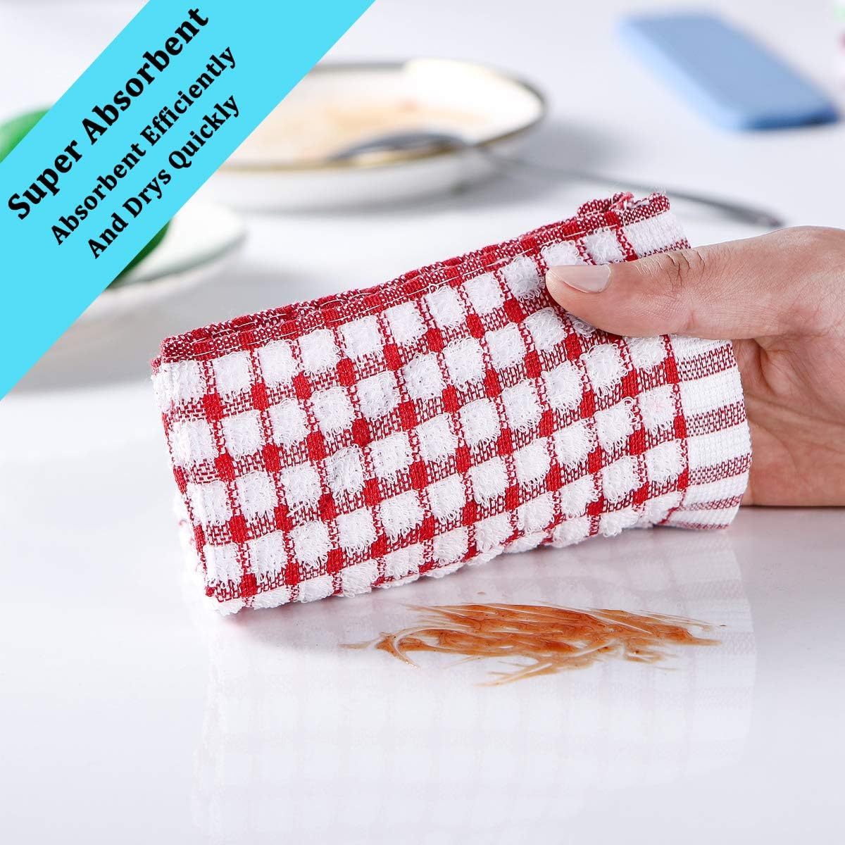 Kitchen Towels and Dishcloths Set, 16 x 25 12 12, Set of Bulk Cotton Dish for Washing Dishes Rags Everyday Cooking Baking