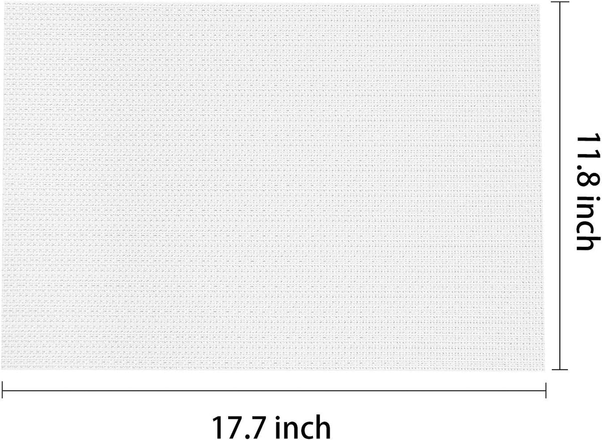 AHHFSMEI Placemats Set of 6 Washable Woven Vinyl Placemats for Dining Table Heat Resistant Non-Slip Stain Resistant Table Mats for Kitchen & Home Decor(White,6)
