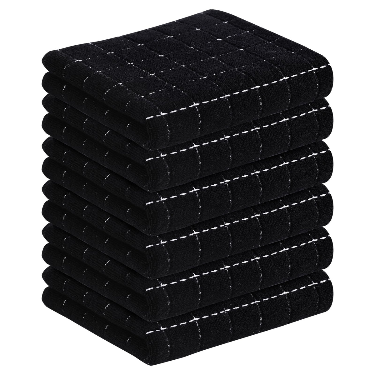 Homaxy 100% Cotton Terry Kitchen Dish Cloths, 6 Pack, Navy Blue