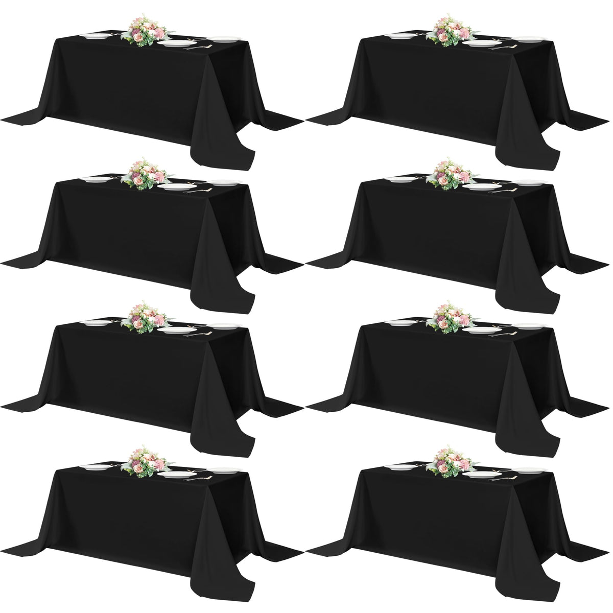 sancua Rectangle Tablecloth, 60 x 84 Inch, White