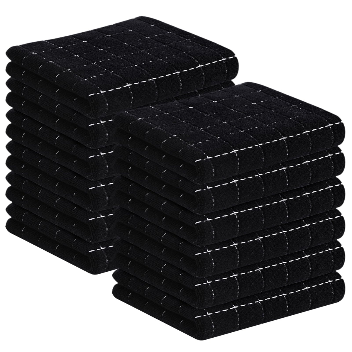 Homaxy 100% Cotton Terry Kitchen Dish Cloths, 6 Pack, Navy Blue