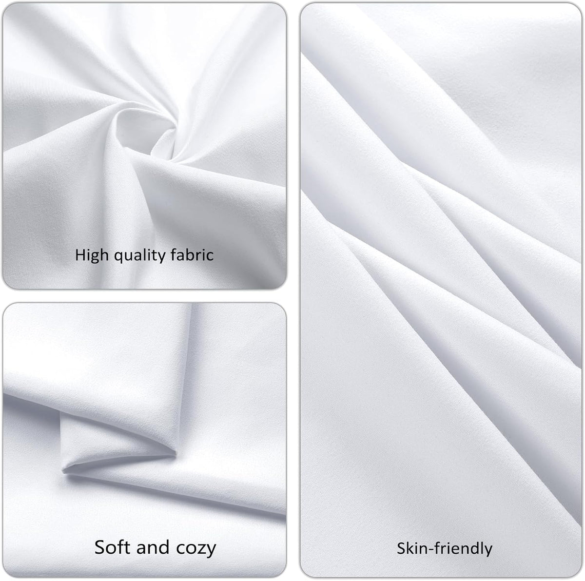 8 Pack 60 x 102 Inch White Rectangle Table Cloth for 6 Foot Tables