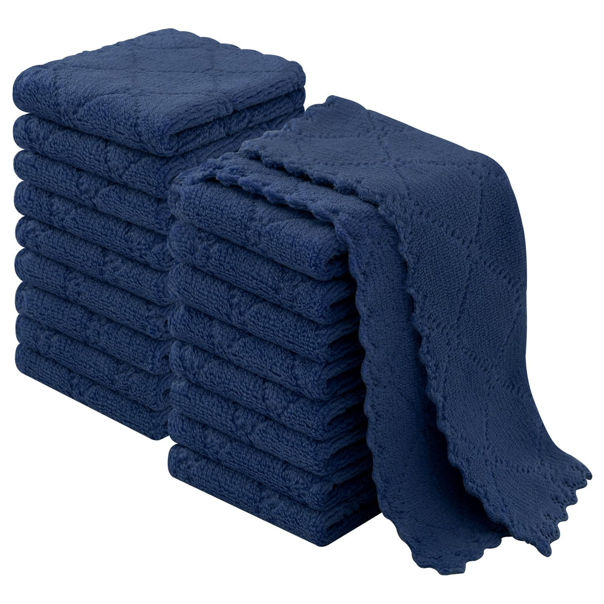 Homaxy 12 Pack Super Soft & Absorbent Dish Cloths, 10" x 10", Grey