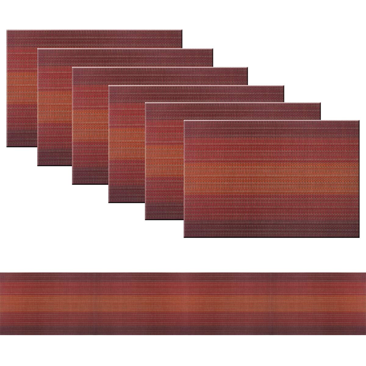 PIGCHCY Placemats,Washable Vinyl Woven Table Mats,Elegant Durable Placemats for Dining Table Set of 4 (18 x 12 inches, Pure Black)