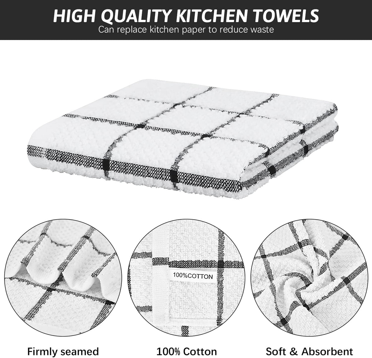 Nialnant 8 Pack Kitchen Dish Rags,Absorbent Kitchen Towels