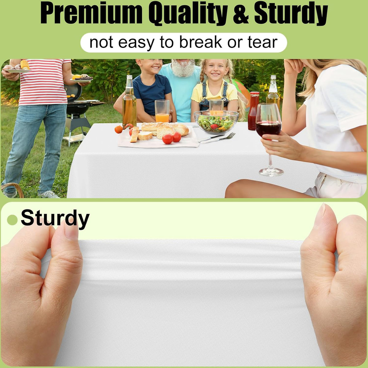 Smiry Plastic Disposable Waterproof Table Cloth - 54 x 108 Inch, 6 Packs
