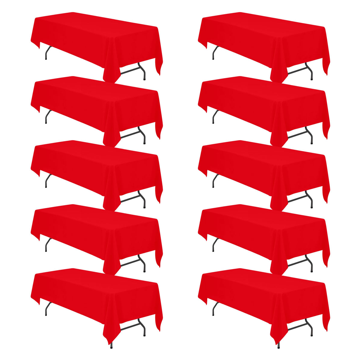 BRILLMAX 6 Pack Ivory Tablecloths 90x156 Inch for 8ft Rectangle Tables