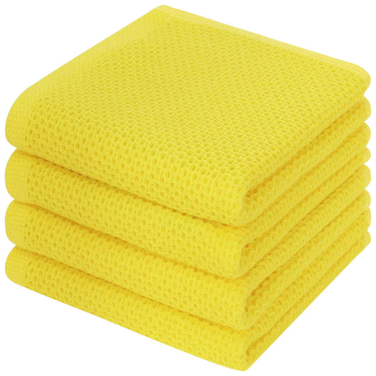 Kitinjoy 100% Cotton Waffle 6-Pack Kitchen Towels, 12" x 12", Dark Grey