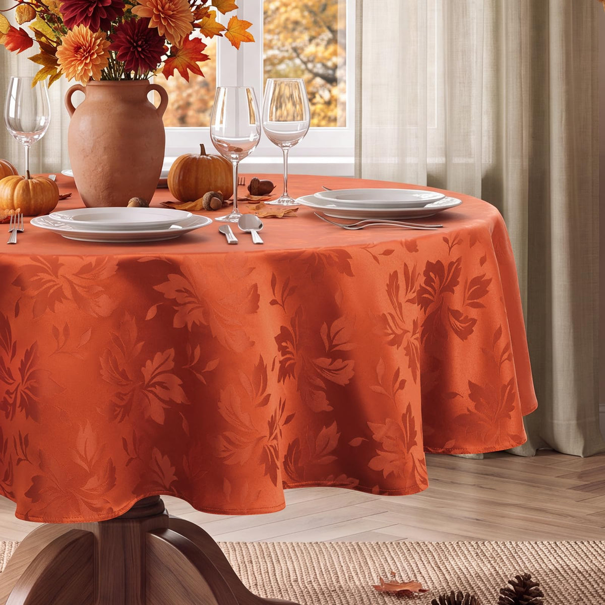 Romanstile Jacquard Rectangle Tablecloth 60 x 120 Inch, White