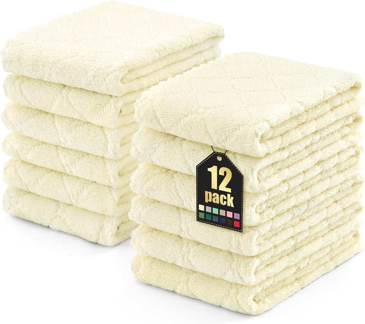 Homaxy 12 Pack Super Soft & Absorbent Dish Cloths, 10" x 10", Grey