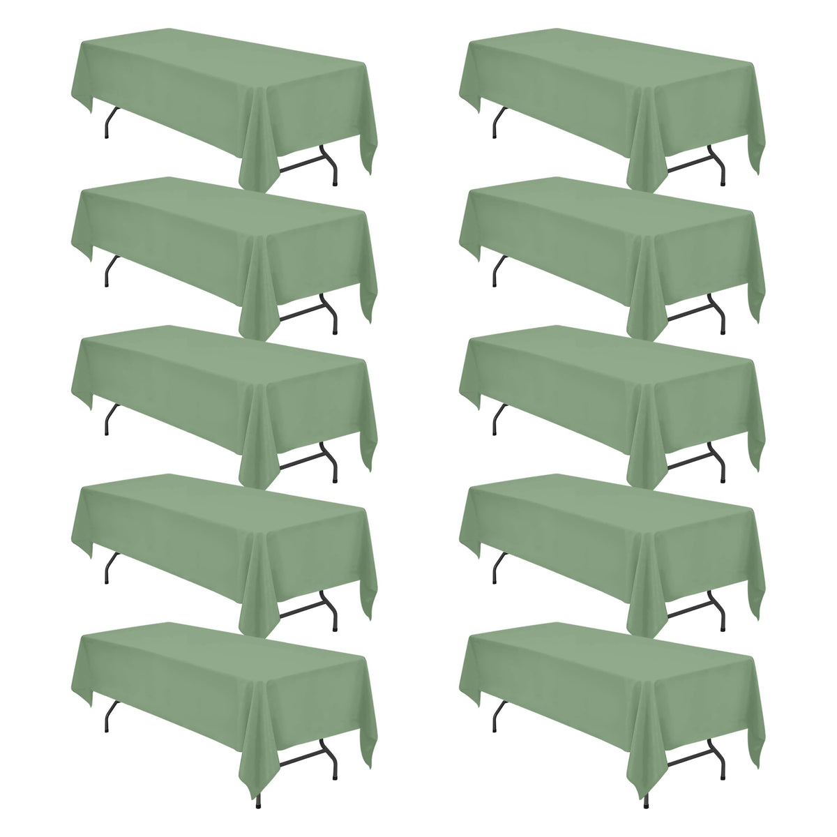 BRILLMAX 6 Pack Ivory Tablecloths 90x156 Inch for 8ft Rectangle Tables
