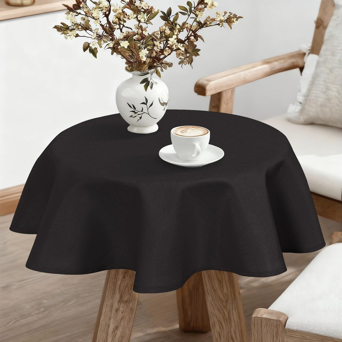 JIUZHEN Faux Linen Rectangle Tablecloth, Wrinkle Stain Resistant Farmhouse Textured Table Cloth Decorative Fabric for Kitchen, Dining, Party, Wedding,Outdoor Use,90 x 132 Inch,Beige