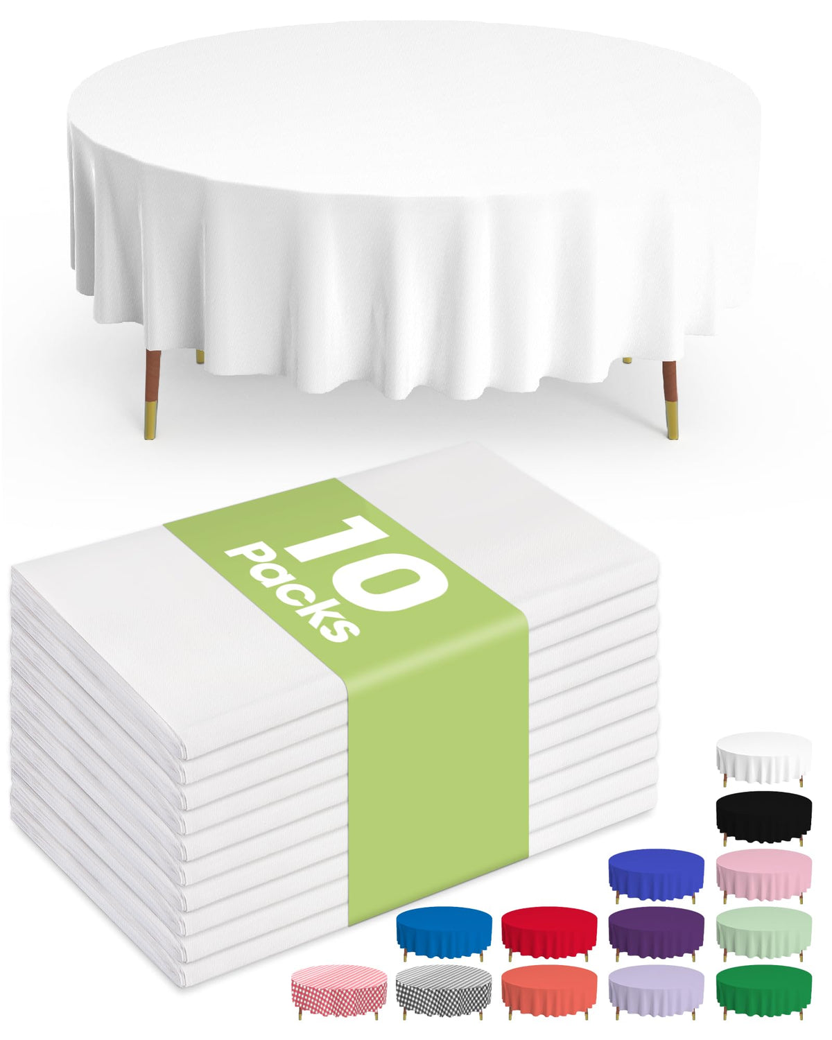 Pureegg Plastic Table Cloth Disposable 10 Pack, 54 x 108 Inch Table Cloths, Halloween Party Decorations, Summerween Decor, Halloween Tablecloths, Rectangle, Plastic Cover, Leakproof & Sturdy, Black