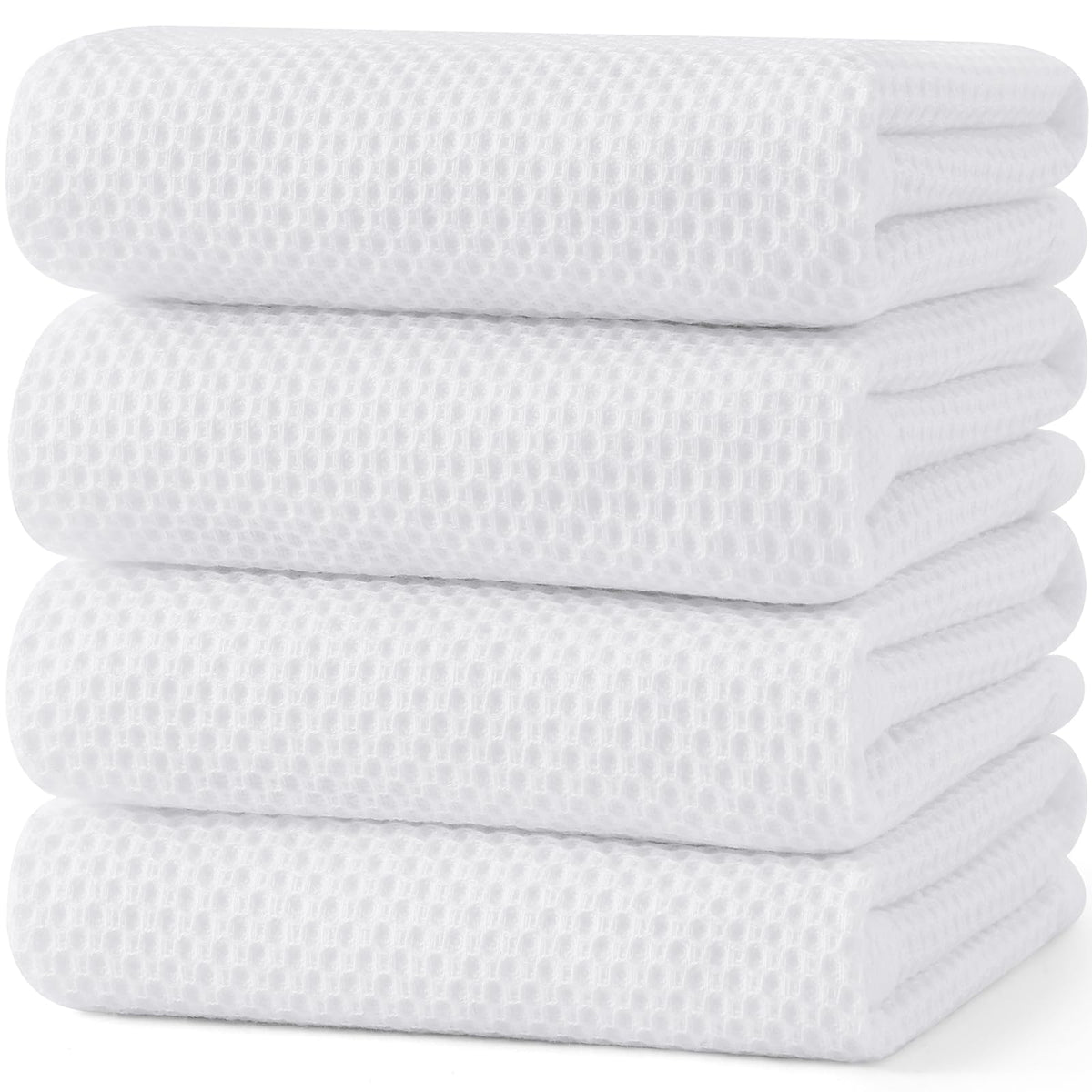 Kitinjoy 100% Cotton Waffle 6-Pack Kitchen Towels, 12" x 12", Dark Grey
