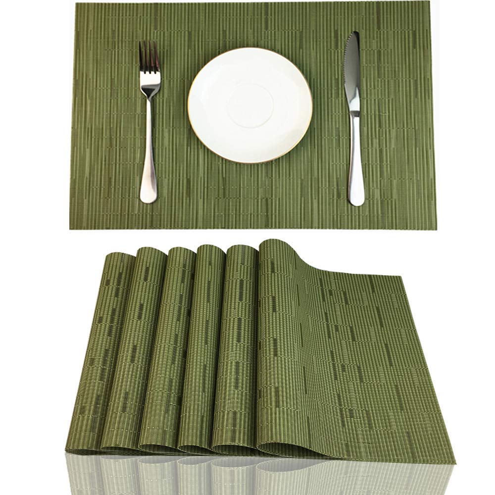 WAZAIGUR Placemats Set of 4 for Dining Table, 17.7" x 11.8", Orange