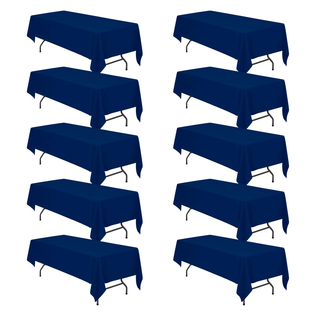 BRILLMAX 6 Pack Ivory Tablecloths 90x156 Inch for 8ft Rectangle Tables