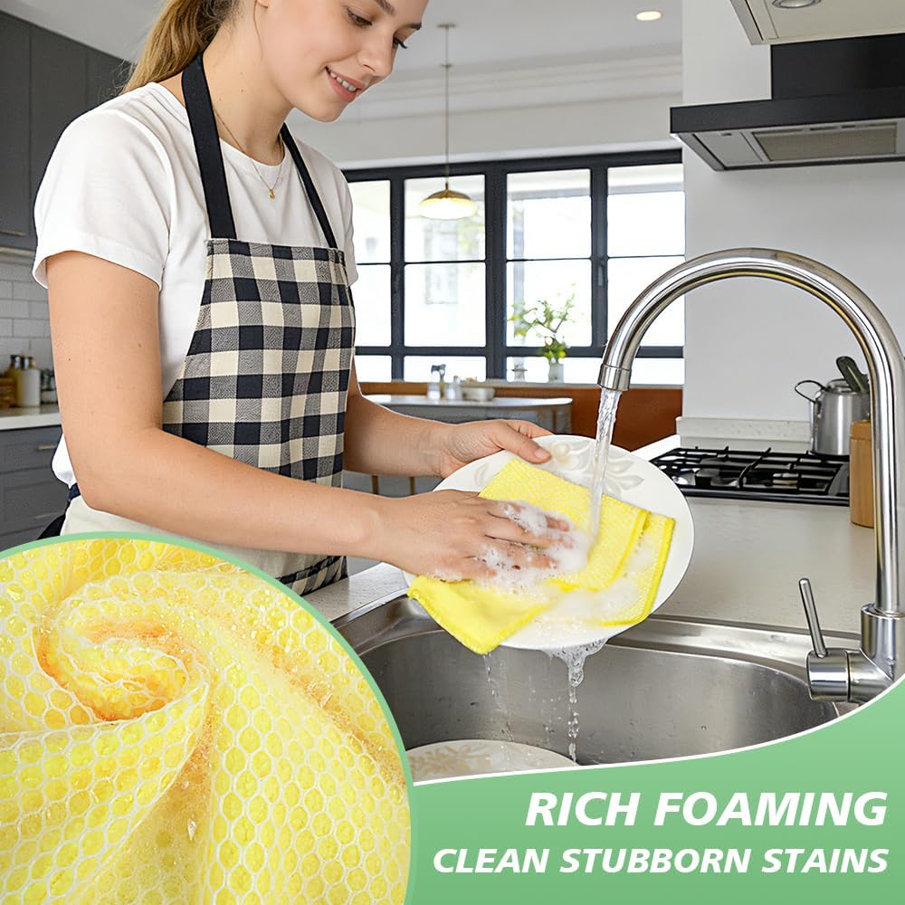 SINLAND Dish Cloth for Washing Dishes Kitchen Washcloth Cleaning Cloth