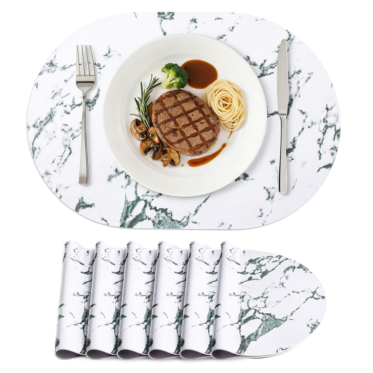 homing Heat Resistant Oval Placemats Set of 6, Beige