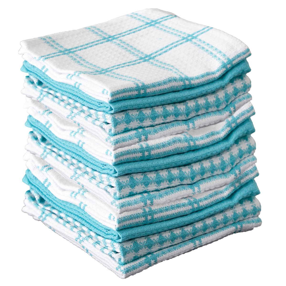 T-Fal Premium Waffle Dish Cloths: Highly Absorbent, Super Soft Long Lasting - 100% Cotton, 12"x13" Towel for Cleaning & Drying, (4-Pack), Cool