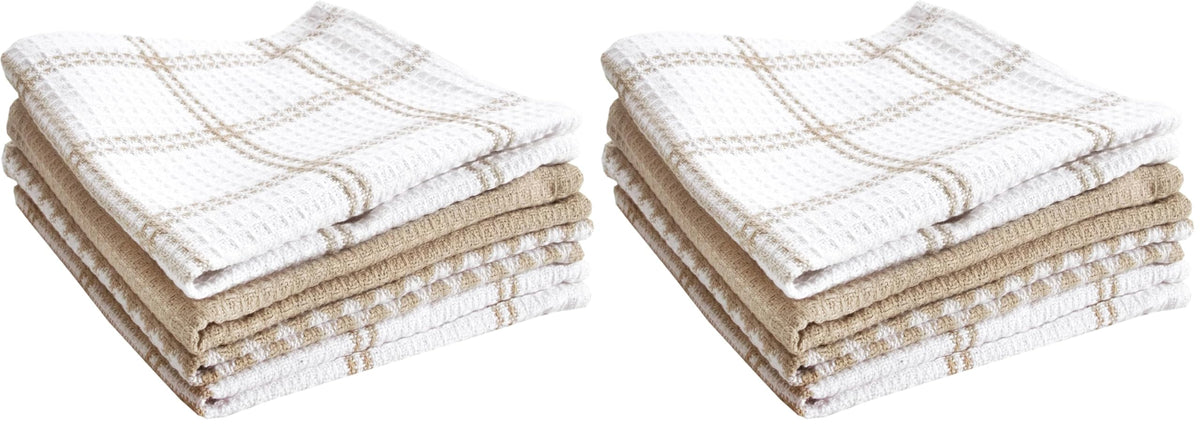 T-Fal Premium Waffle Dish Cloths: Highly Absorbent, Super Soft Long Lasting - 100% Cotton, 12"x13" Towel for Cleaning & Drying, (4-Pack), Cool