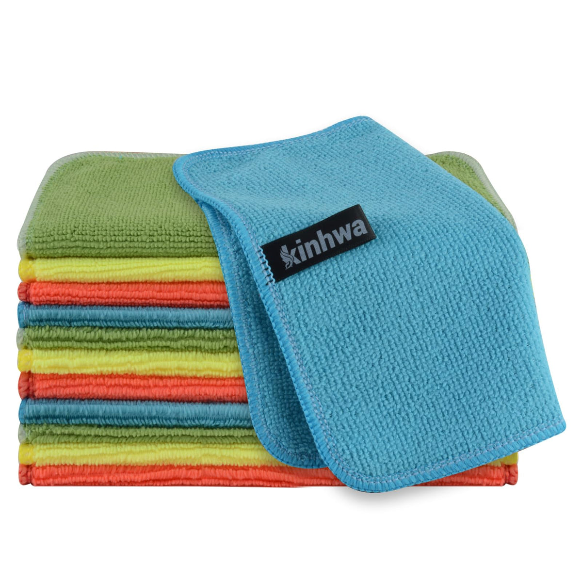 KinHwa Dish Cloths for Washing Dishes with Scrub Side, Microfiber Dish Rags