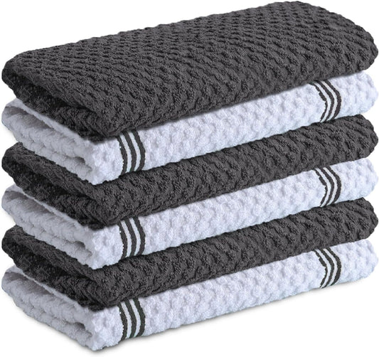 Infinitee Xclusives Kitchen Towels - 6 Pack - Cotton Dish Towel |15" x 25"|