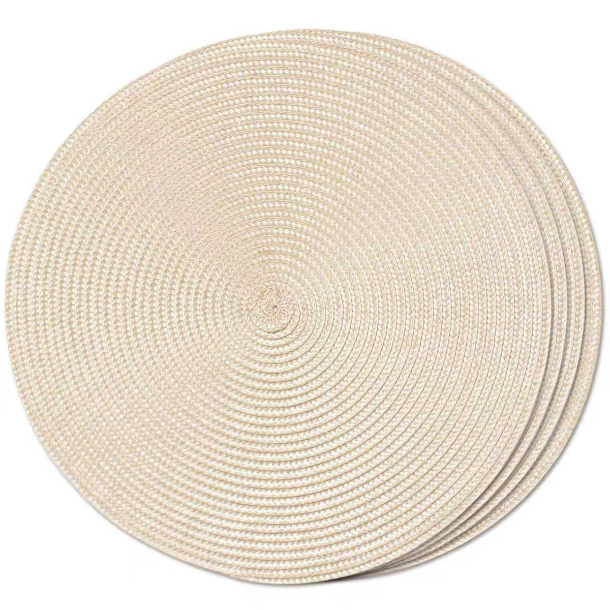 FunWheat Round Braided Placemats Set of 6 Table Mats for Dining Tables Woven Washable Non-Slip Place mats 15 inch(Orange, 6pcs)