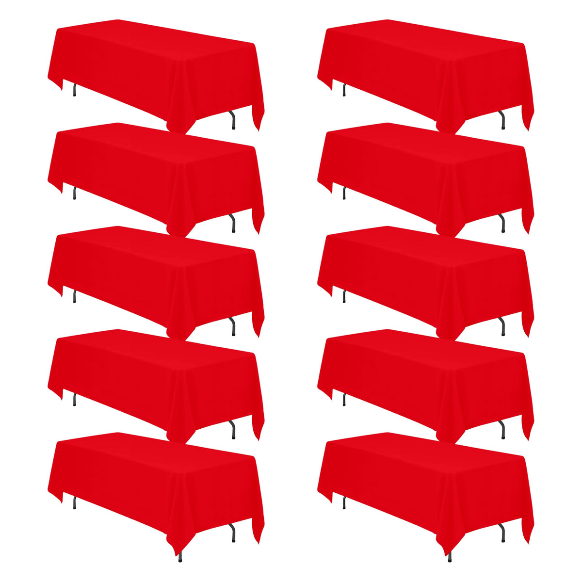 BRILLMAX 6 Pack Ivory Tablecloths 90x156 Inch for 8ft Rectangle Tables