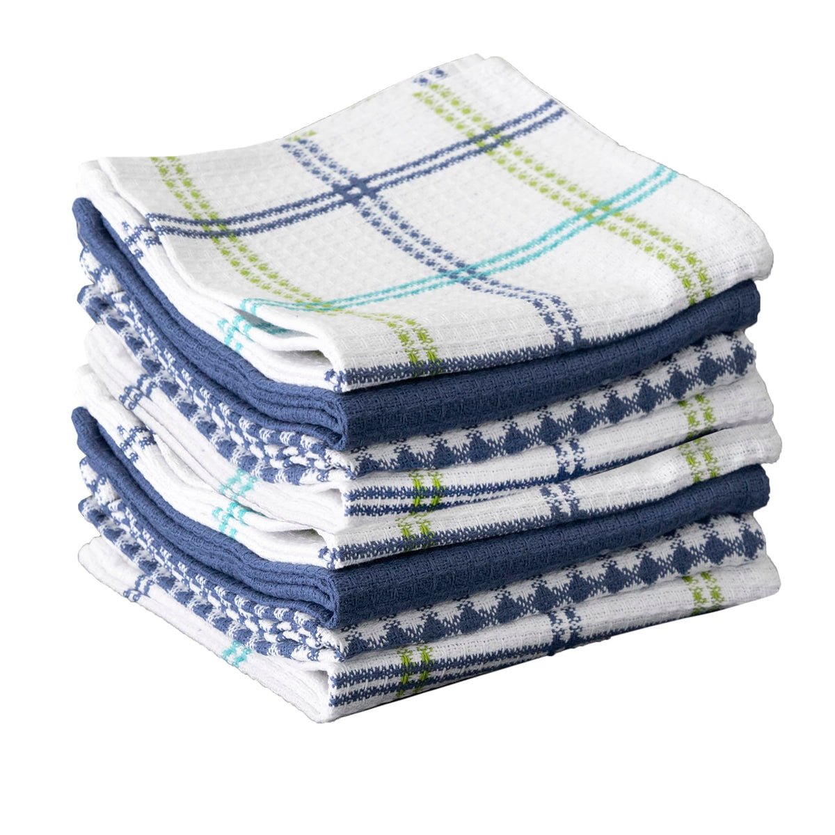 T-Fal Premium Waffle Dish Cloths: Highly Absorbent, Super Soft Long Lasting - 100% Cotton, 12"x13" Towel for Cleaning & Drying, (4-Pack), Cool