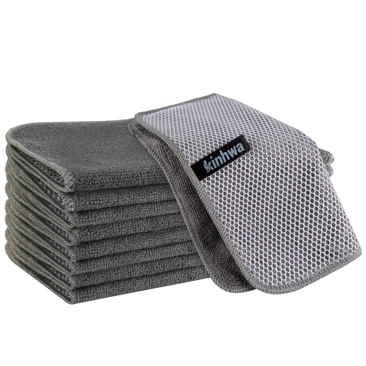 KinHwa Dish Cloths for Washing Dishes with Scrub Side, Microfiber Dish Rags