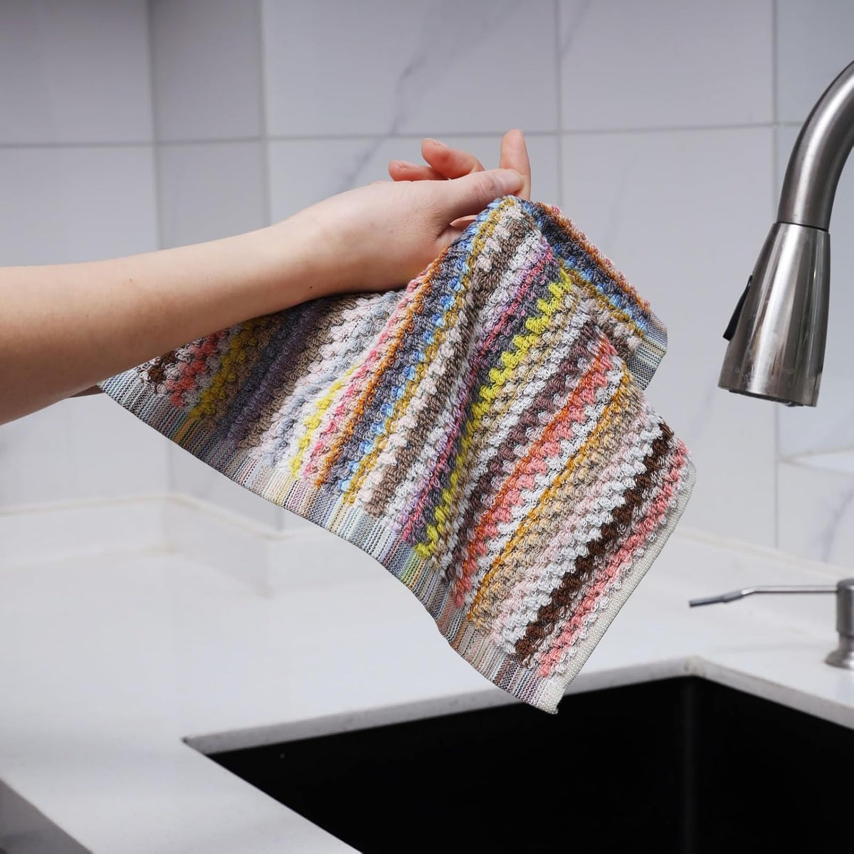 Oeleky Kitchen Dish Cloths for Washing Dishes, 100% Cotton Dishcloths