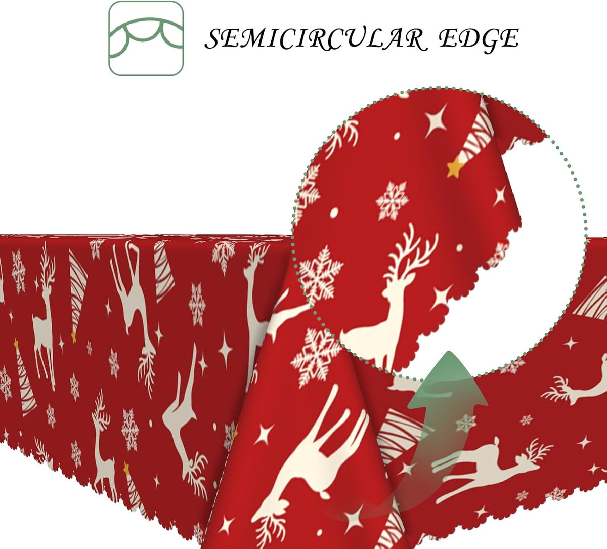 70x120 Inch Christmas Theme Tablecloth Washable Rectangle Cover