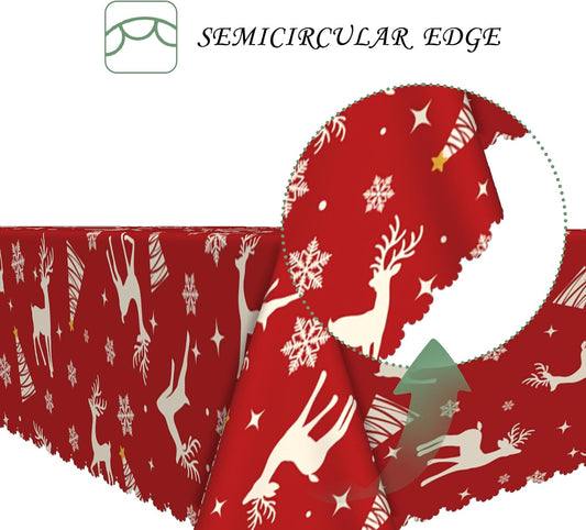 70x120 Inch Christmas Theme Tablecloth Washable Rectangle Cover