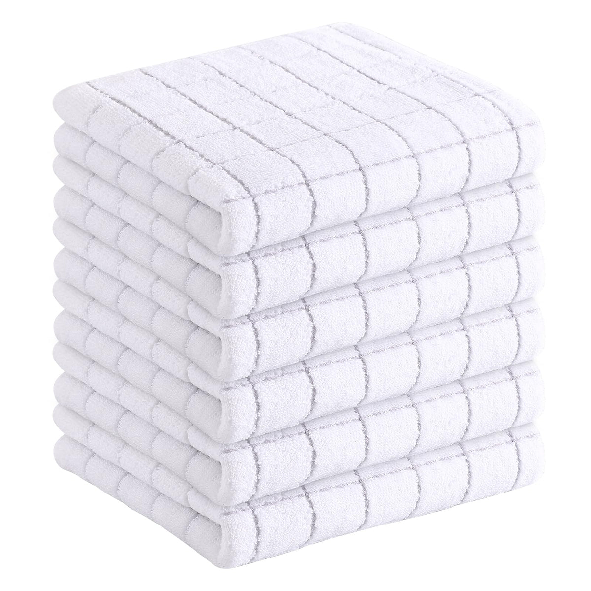 Homaxy 100% Cotton Terry Kitchen Dish Cloths, 6 Pack, Navy Blue