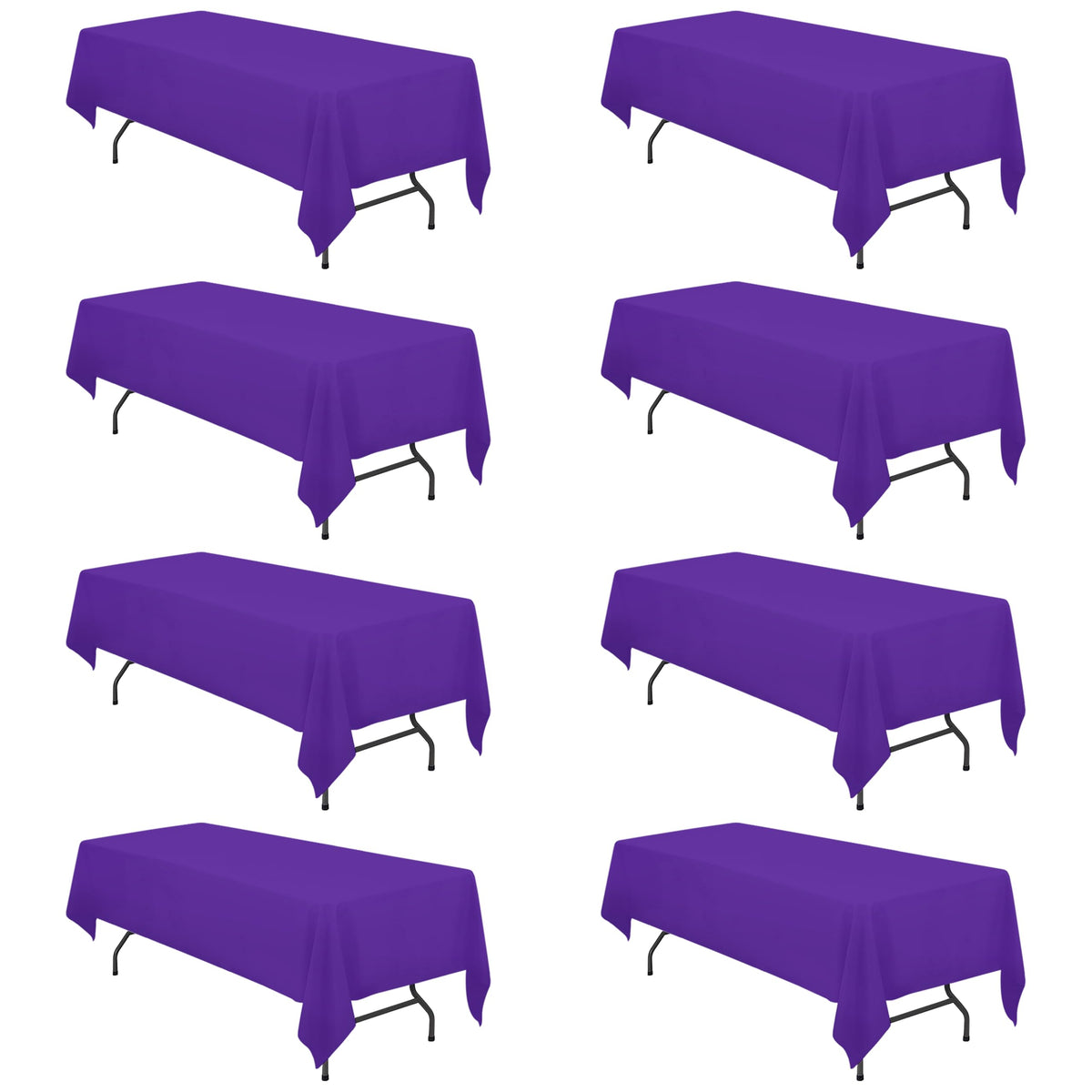 BRILLMAX 6 Pack Ivory Tablecloths 90x156 Inch for 8ft Rectangle Tables