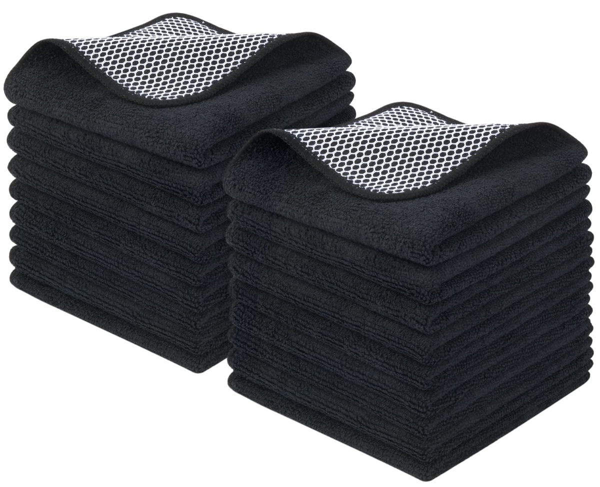 KinHwa Dish Cloths for Washing Dishes with Scrub Side, Microfiber Dish Rags