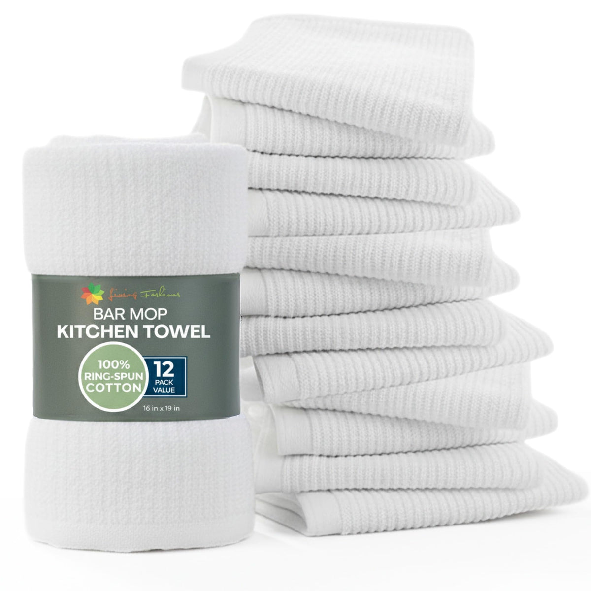 Dish Cloths, 12"x12" Dish Rags, 100% Cotton Kitchen Towels, 12 Pack