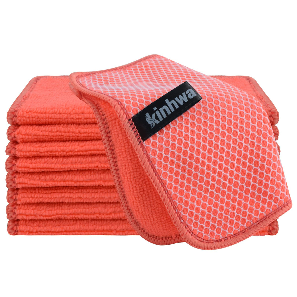 KinHwa Dish Cloths for Washing Dishes with Scrub Side, Microfiber Dish Rags