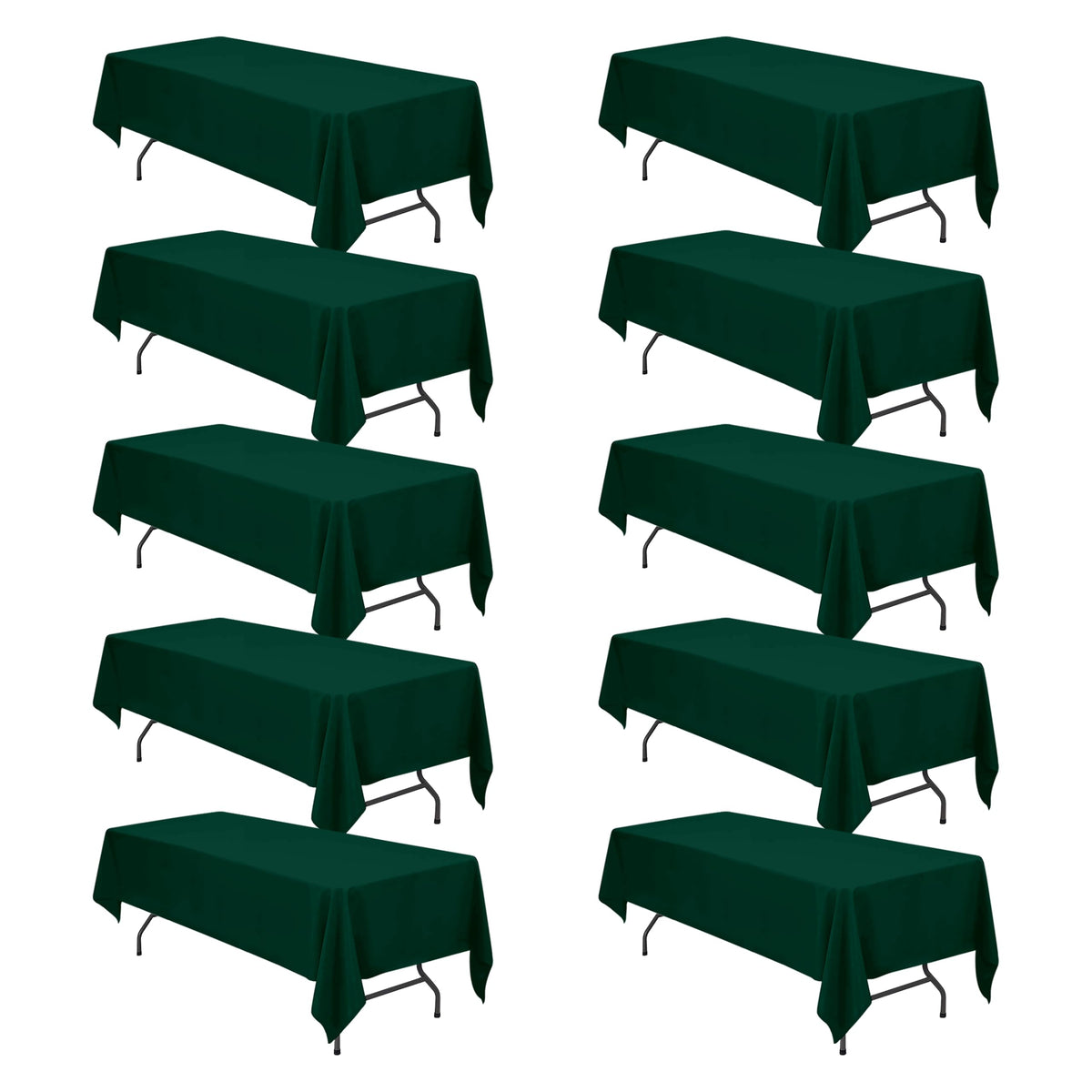 BRILLMAX 6 Pack Ivory Tablecloths 90x156 Inch for 8ft Rectangle Tables